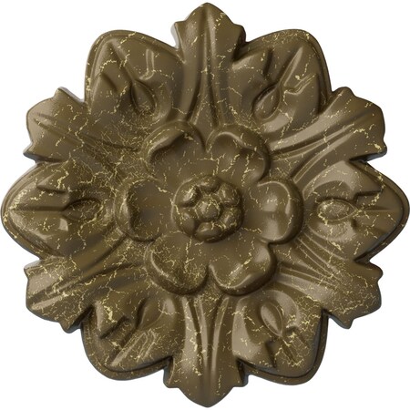 Ekena Millwork Emery Leaf Ceiling Medallion, Hand-Painted Mississippi Mud Crackle, 7 5/8"OD x 1"P CM07EMMMC